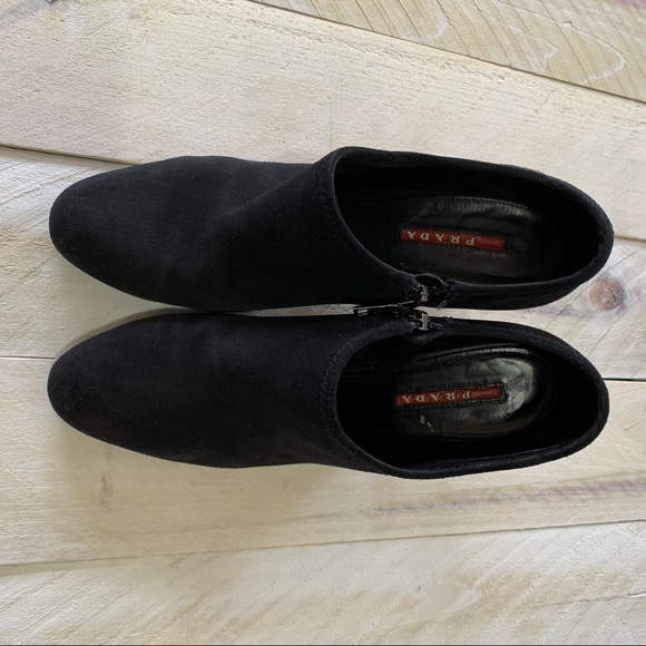 Prada zipper booties *guaranteed authentic* booties size 38 1/2 black shooties - Picture 3 of 13